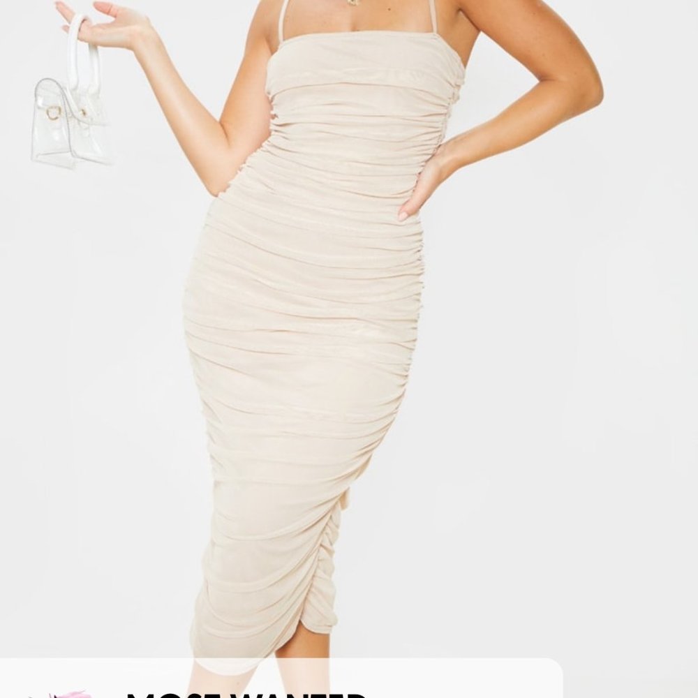 Nude PrettyLittleThing maxi dress